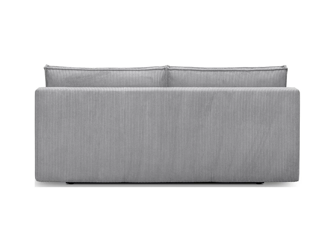 Canapé convertible 3 places avec coffre de rangement en velours côtelé gris clair - Milla