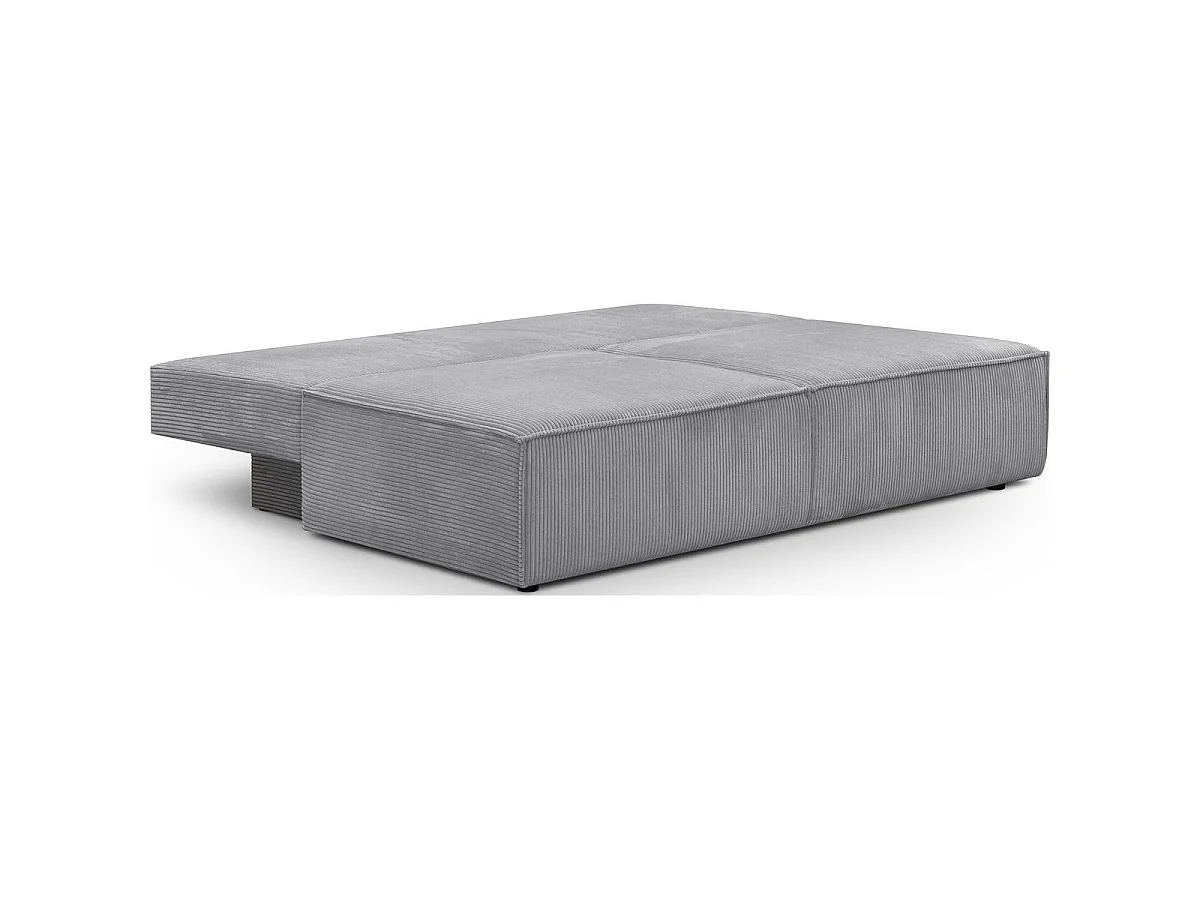 Canapé convertible 3 places avec coffre en velours gris clair