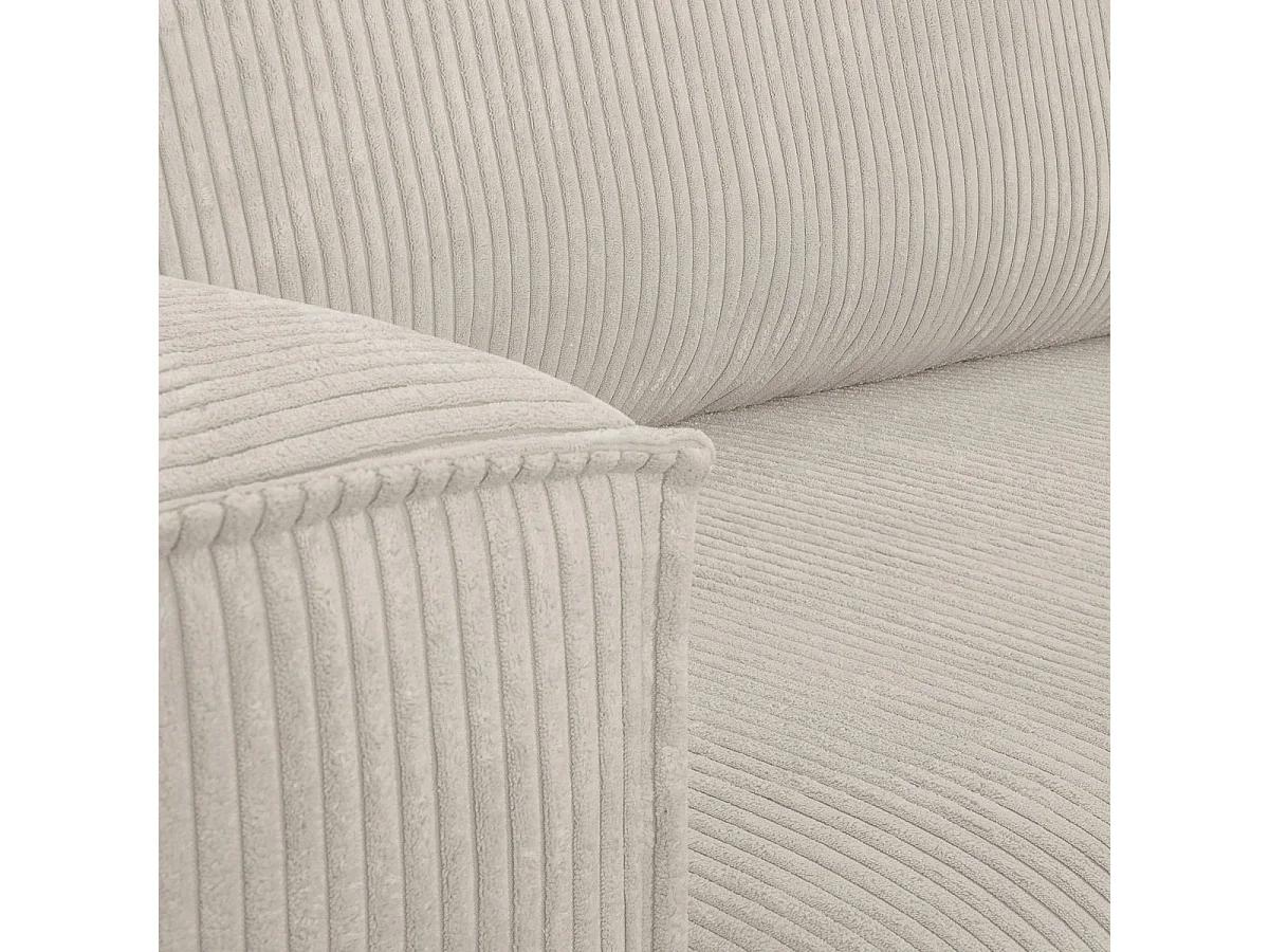 Canapé d'angle convertible 4 places avec coffre en velours beige