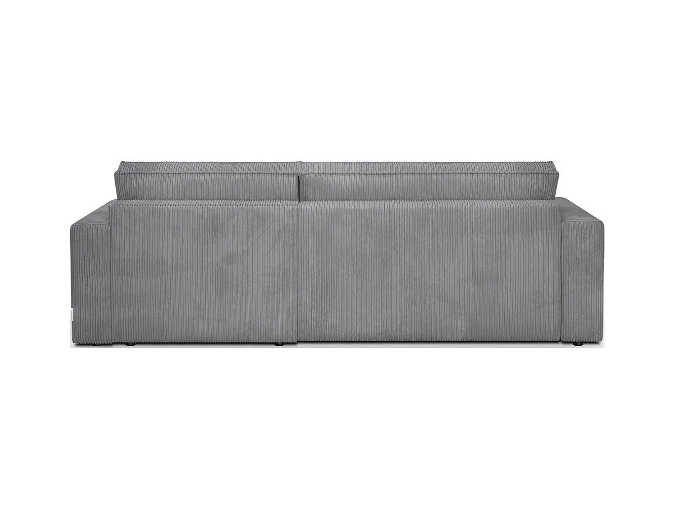 Canapé d'angle convertible réversible 4 places avec coffre de rangement en velours côtelé gris clair - Livia