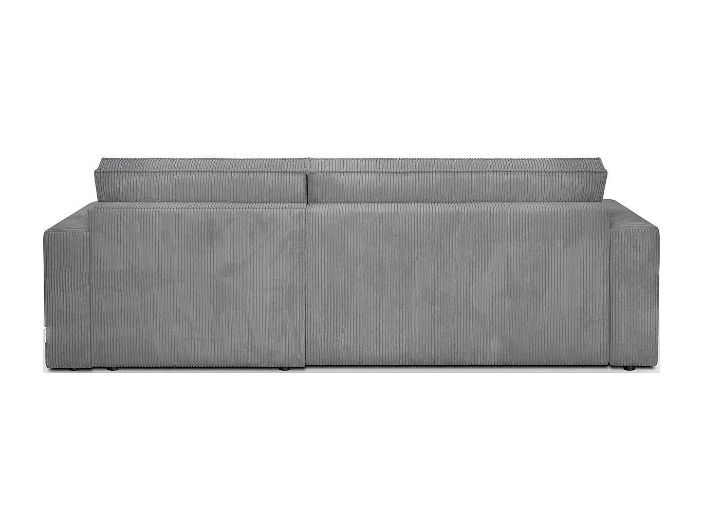 Canapé d'angle convertible réversible 4 places avec coffre de rangement en velours côtelé gris clair - Livia