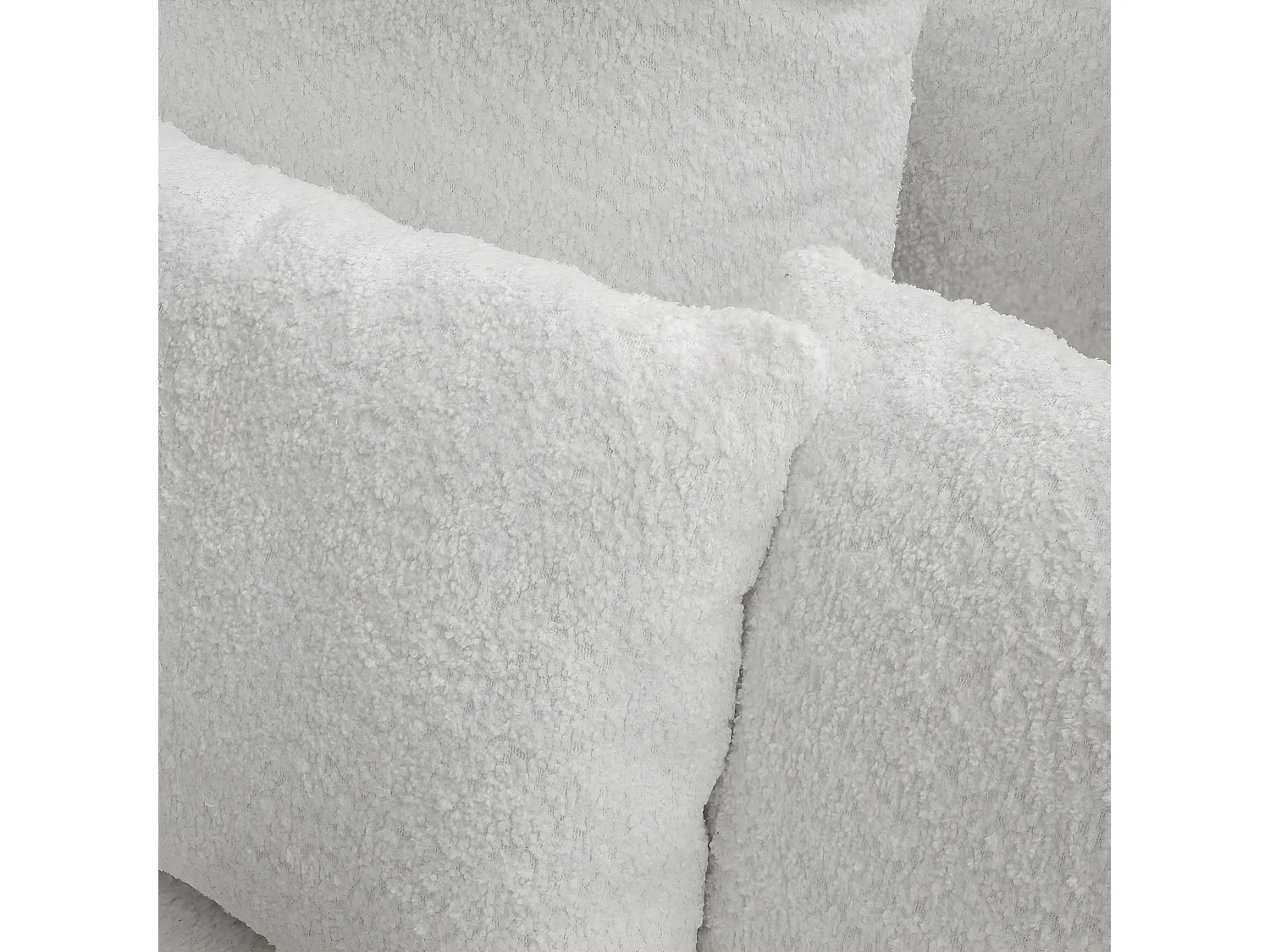 Canapé convertible 3 places avec coffre de rangement en tissu bouclette beige - Elia