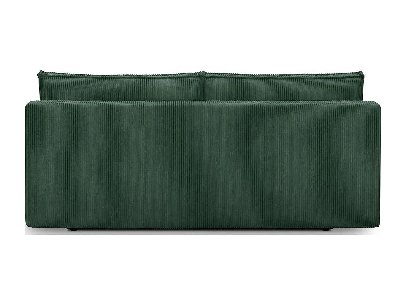 Canapé convertible 3 places avec coffre de rangement en velours côtelé vert foncé - Milla