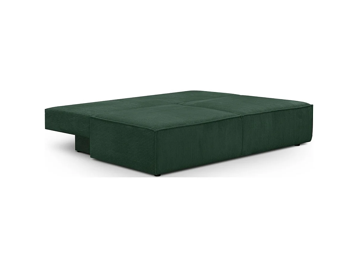Canapé convertible 3 places avec coffre en velours vert foncé