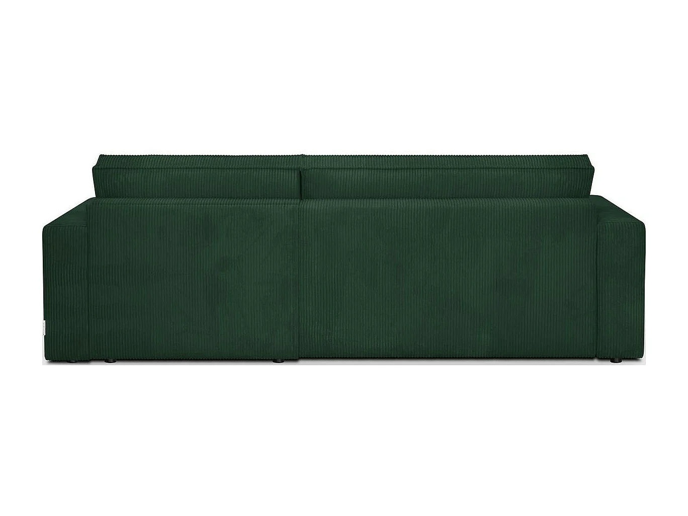 Canapé d'angle convertible réversible 4 places avec coffre de rangement en velours côtelé vert foncé - Livia