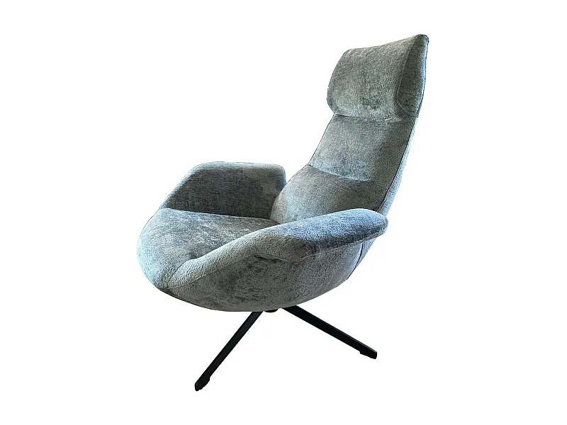 ASTI - Fauteuil rotatif en velours argenté