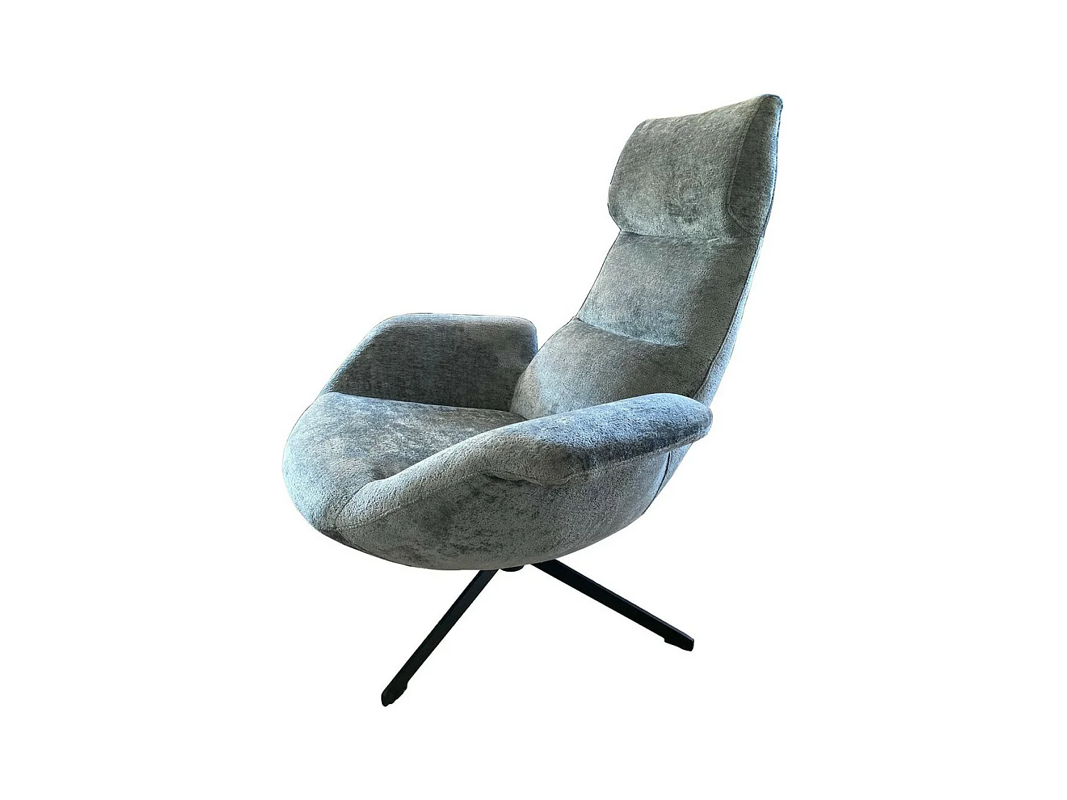 ASTI - Fauteuil rotatif en velours argenté