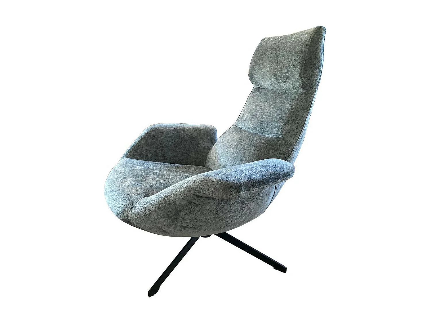 ASTI - Fauteuil rotatif en velours argenté