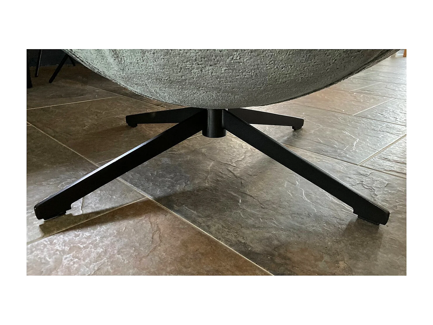 ASTI - Fauteuil rotatif en velours argenté