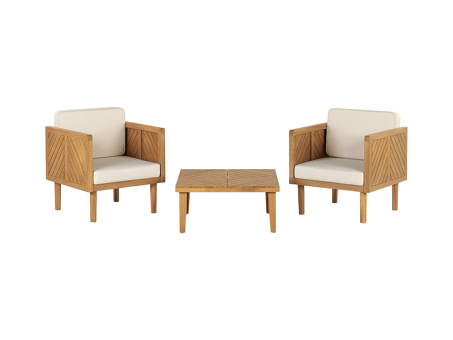 Bistro Set inkl. Kissen BARATTI Holz Braun