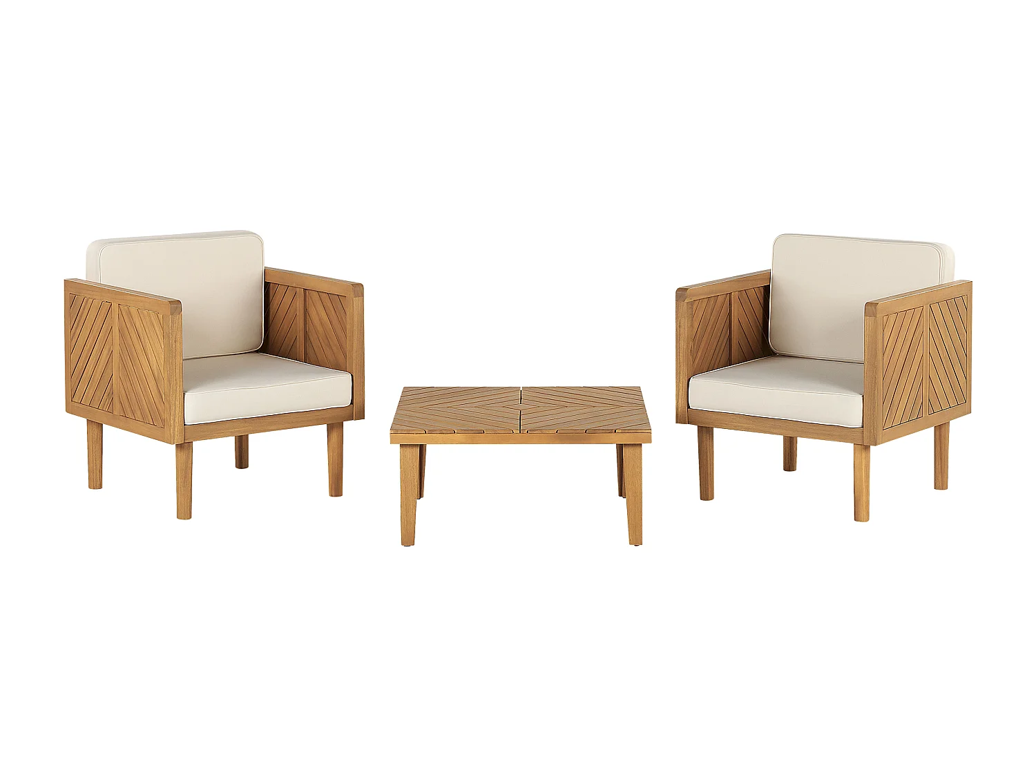 Ensemble bistrot avec coussins BARATTI Acacia Marron