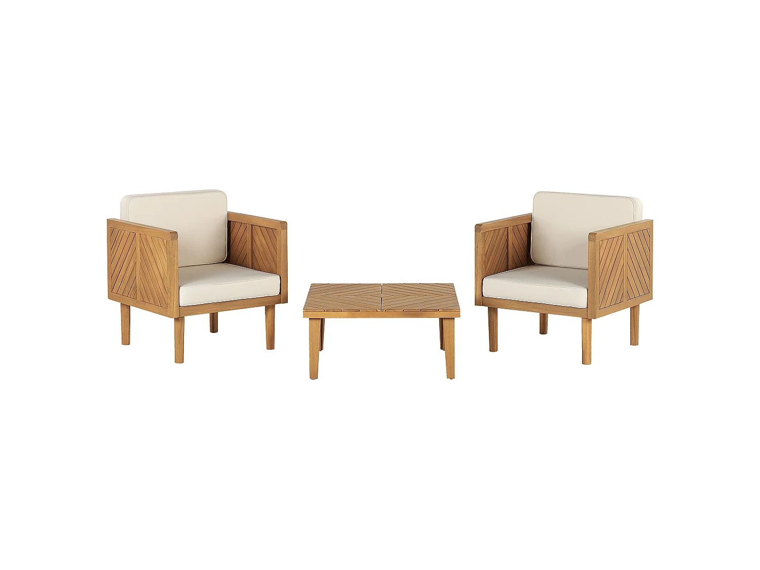 Bistro Set inkl. Kissen BARATTI Holz Braun