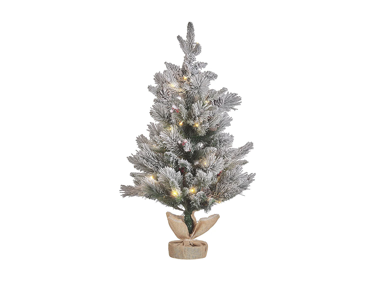 Sapin de Noël artificiel enneigé LED MALIGNE 90 cm Blanc