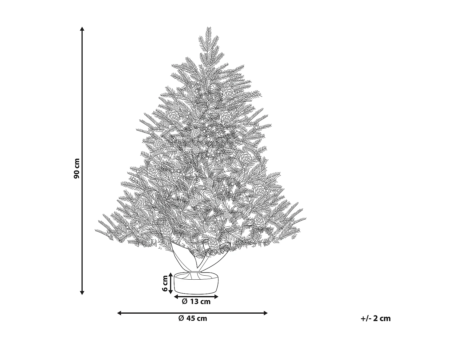 Albero di Natale innevato LED verde bianco e beige 90 cm MALIGNE