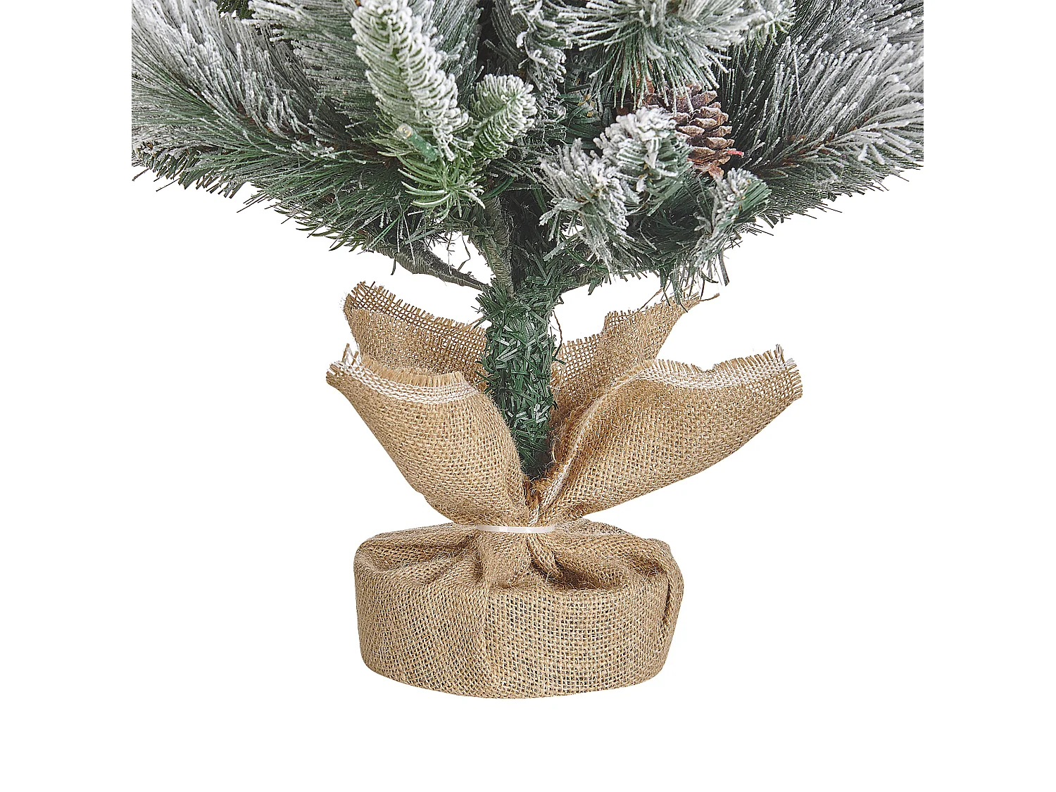 Albero di Natale innevato LED verde bianco e beige 90 cm MALIGNE