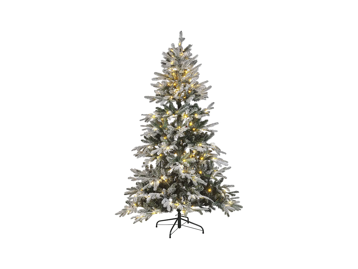 Sapin de Noël artificiel enneigé LED MIETTE 180 cm Blanc