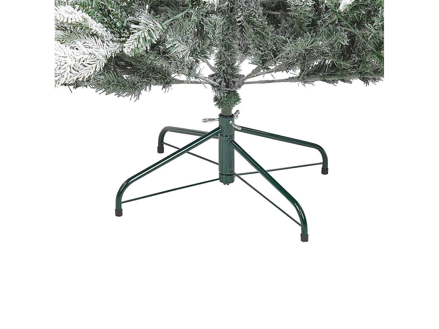 Ośnieżona sztuczna choinka ze światełkami 180 cm biała MIETTE