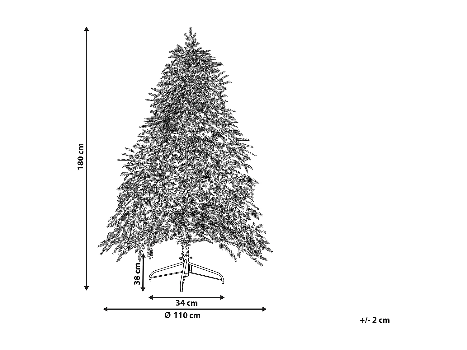 Árvore de natal com iluminação 180 cm branca MIETTE