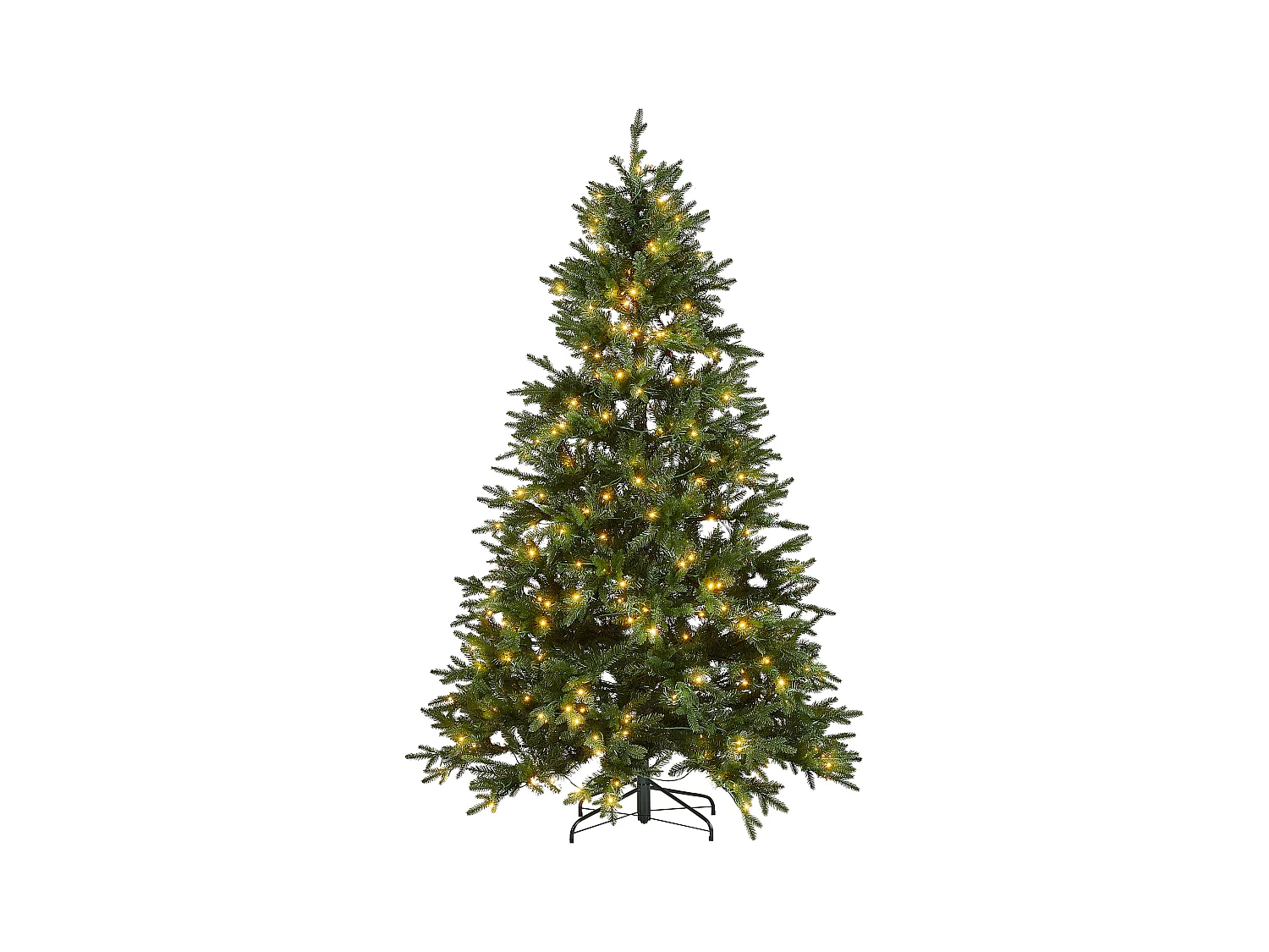 Künstlicher Weihnachtsbaum grün 210 cm mit LED Beleuchtung Lichterkette Fiddle