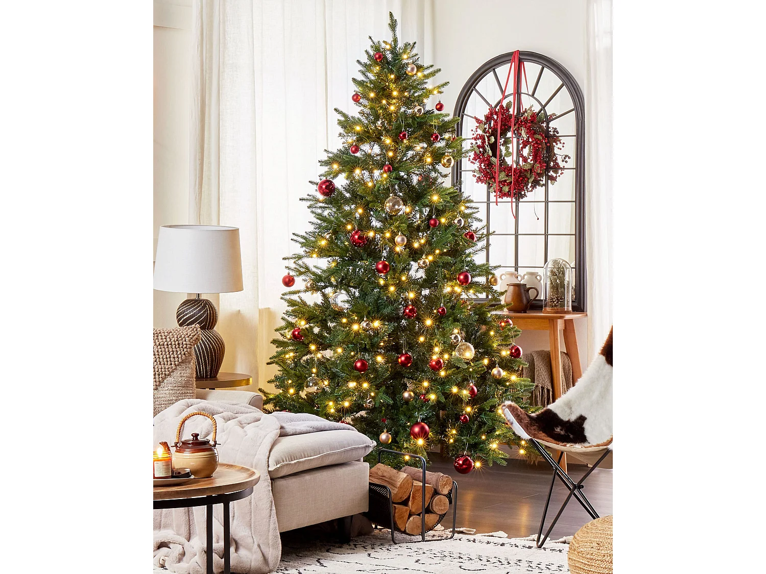 Sapin de Noël artificiel LED FIDDLE 210 cm Vert