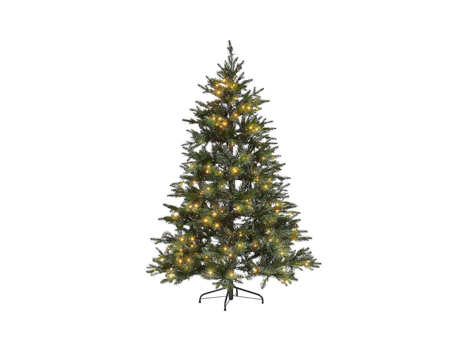 Künstlicher Weihnachtsbaum grün 180 cm mit LED Beleuchtung Lichterkette Fiddle