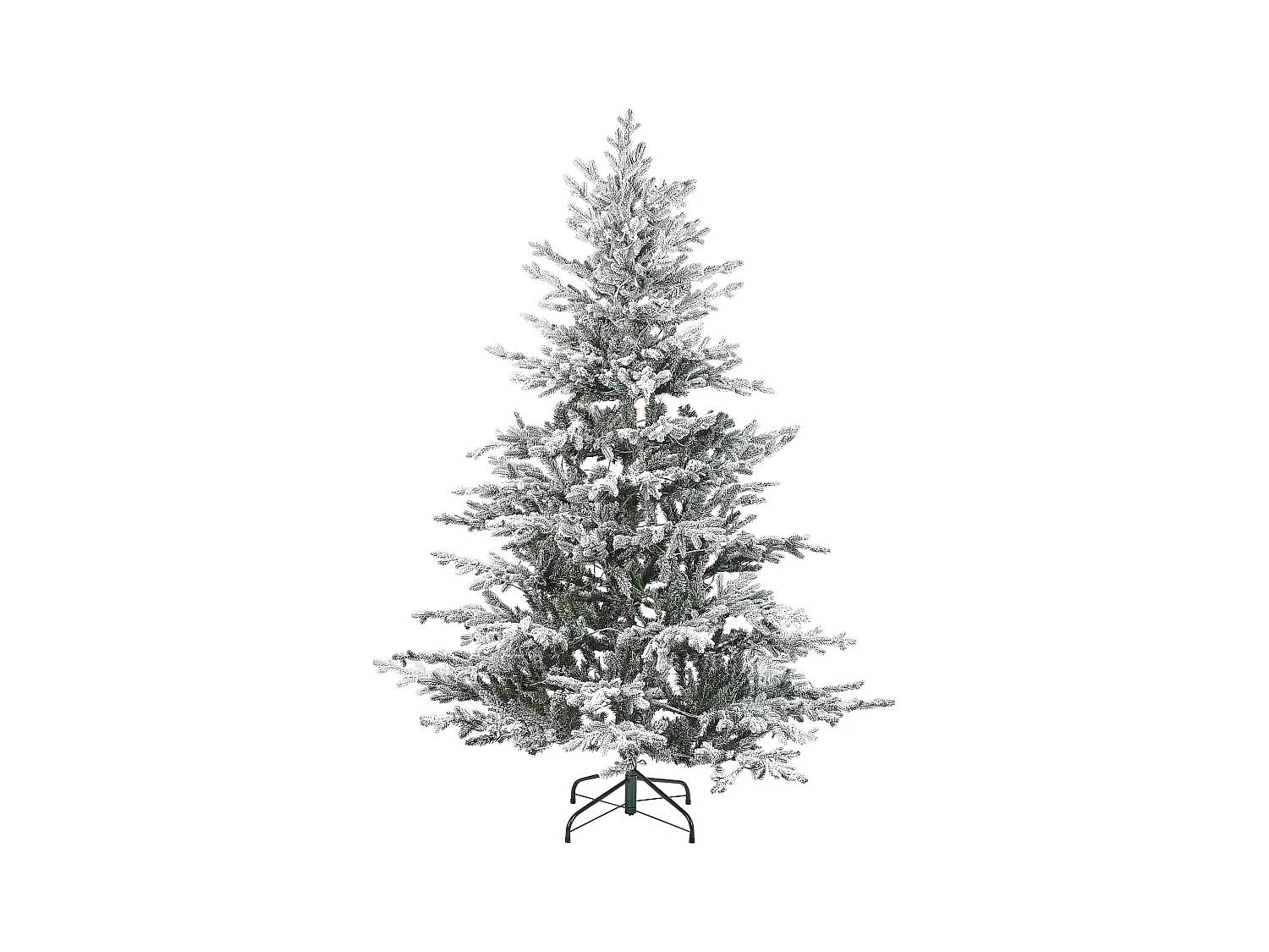 Künstlicher Weihnachtsbaum grün/weiß 180 cm mit LED Lichtern Kunstschnee Brisco