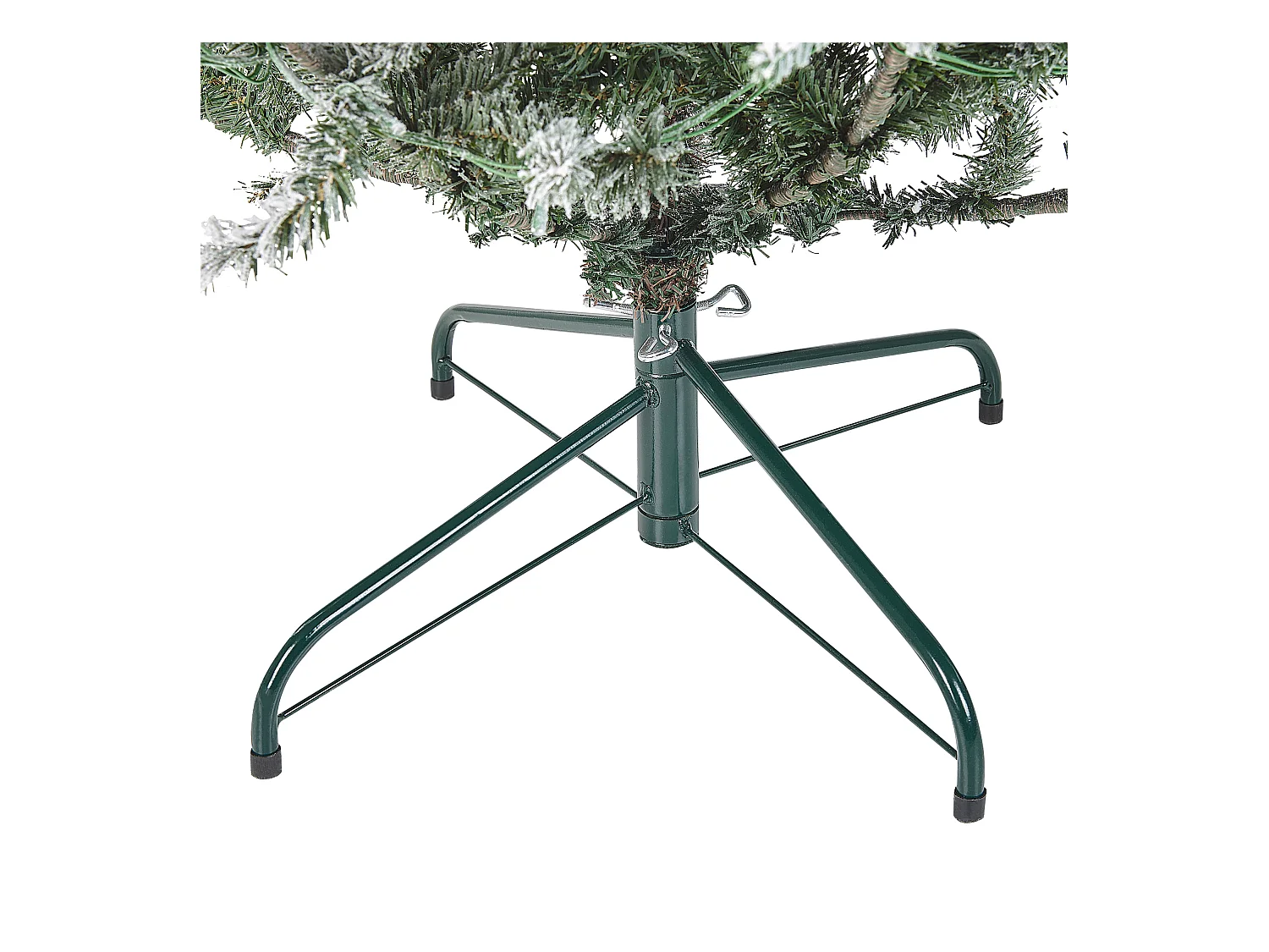 Künstlicher Weihnachtsbaum grün/weiß 180 cm mit LED Lichtern Kunstschnee Brisco