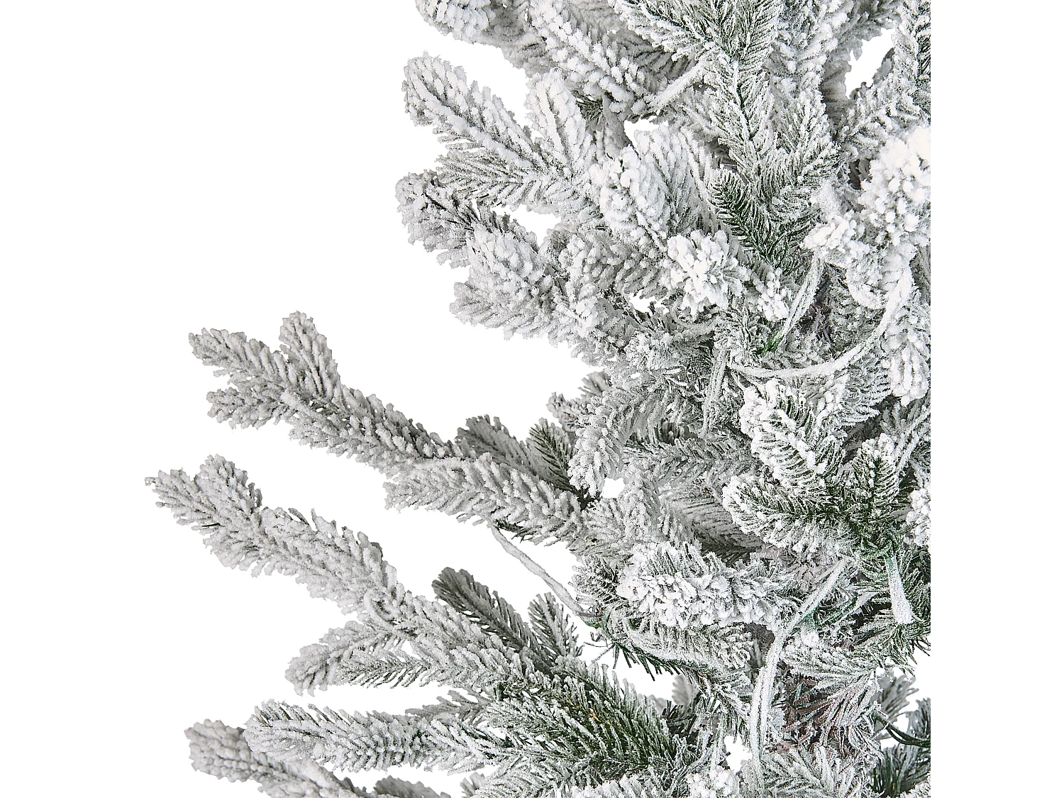 Ośnieżona sztuczna choinka ze światełkami 180 cm biała BRISCO