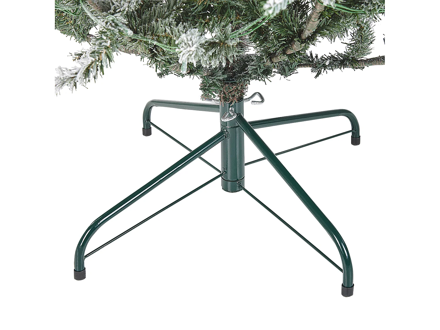 Ośnieżona sztuczna choinka ze światełkami 180 cm biała BRISCO