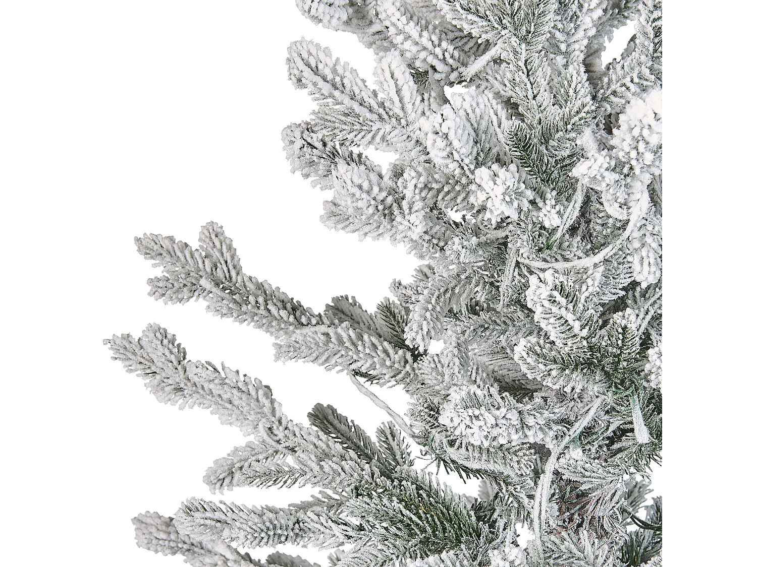 Ośnieżona sztuczna choinka ze światełkami 180 cm biała BRISCO