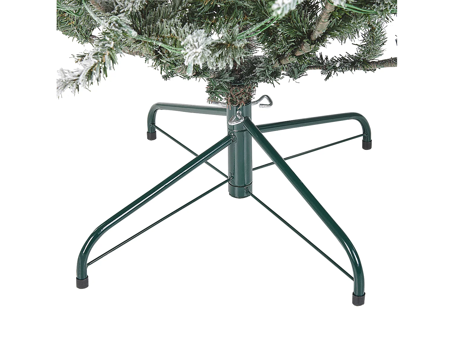 Ośnieżona sztuczna choinka ze światełkami 180 cm biała BRISCO