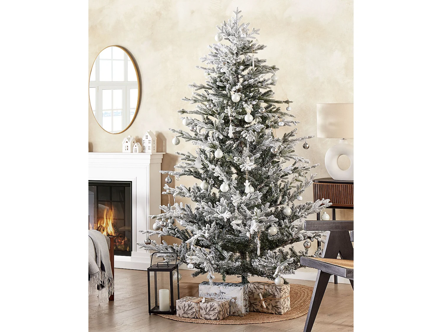 Albero di Natale bianco e verde 210 cm BRISCO
