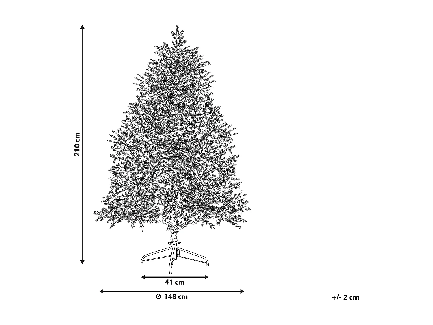 Albero di Natale bianco e verde 210 cm BRISCO