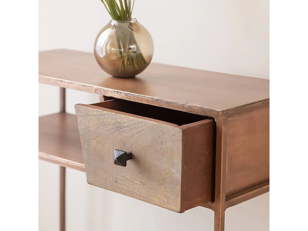 Console en métal effet cuivre Lima