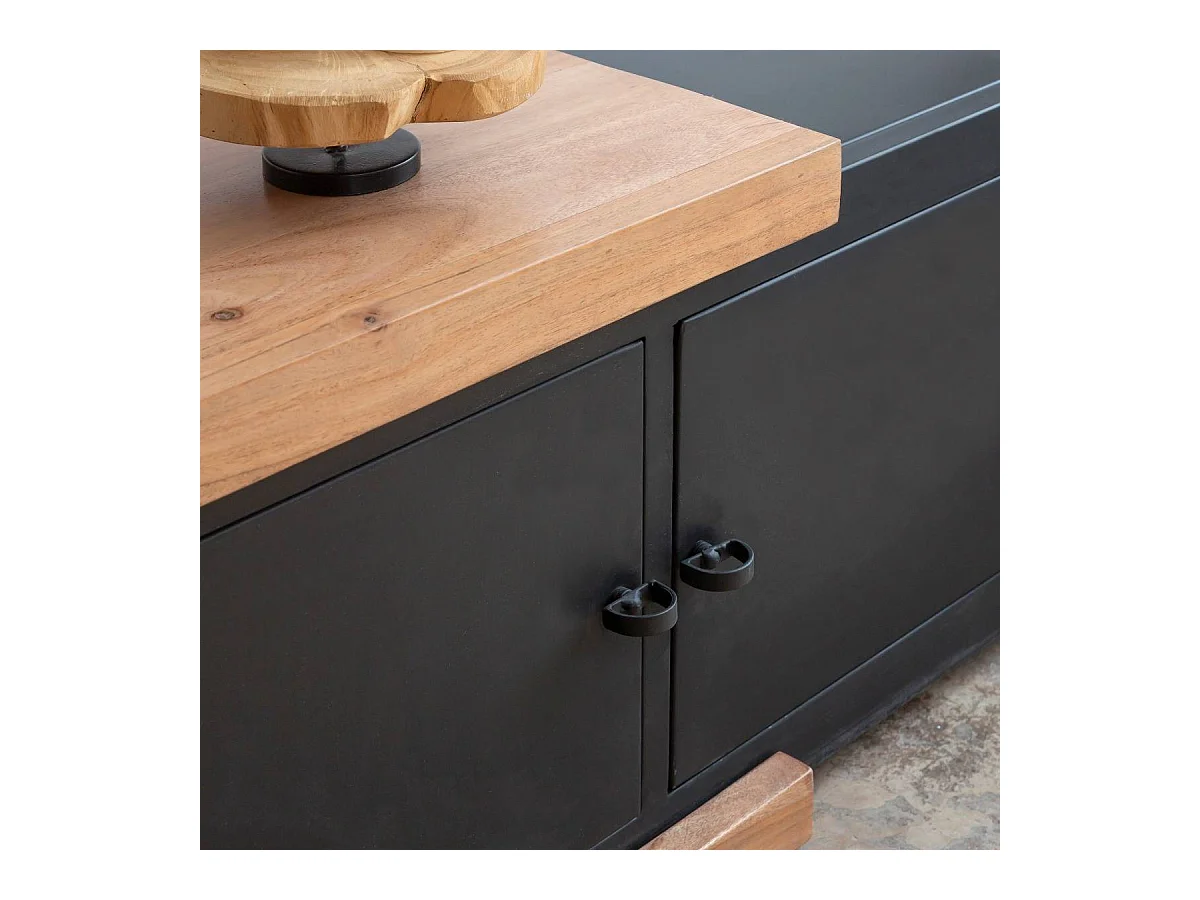 Meuble TV en bois d'acacia Emilio