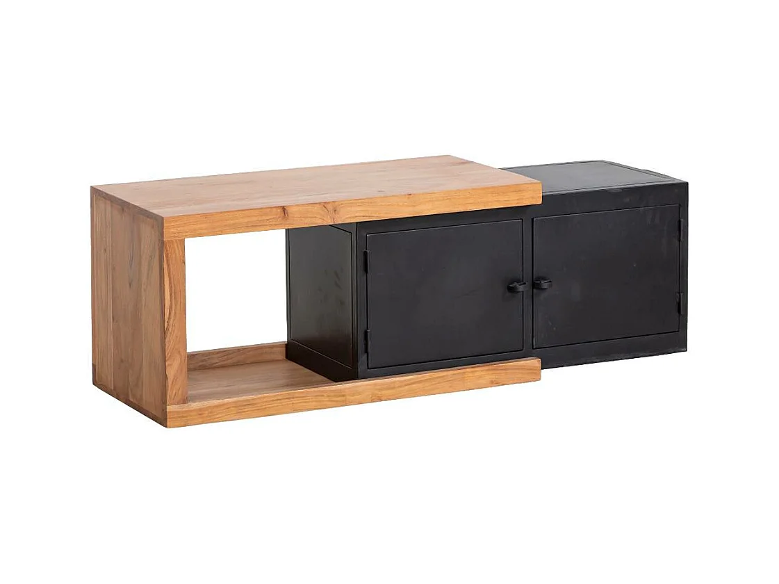 Meuble TV en bois d'acacia Emilio