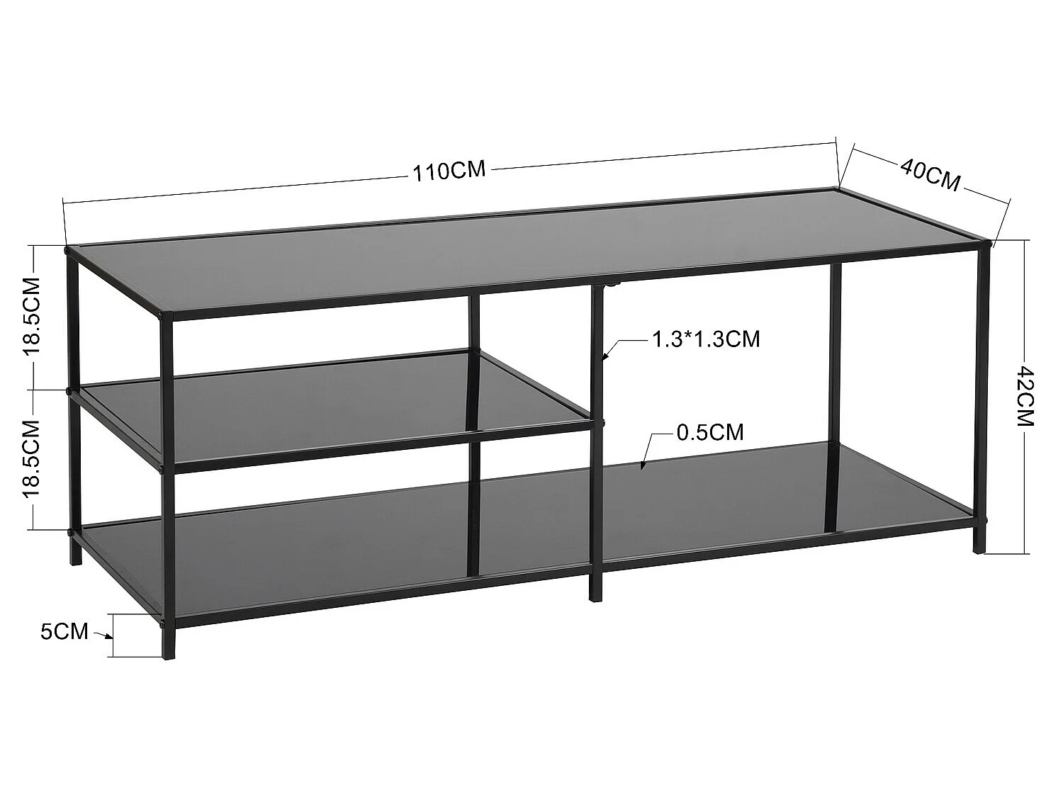 Table basse à 6 pieds avec rangement dessus en verre Style scandinave