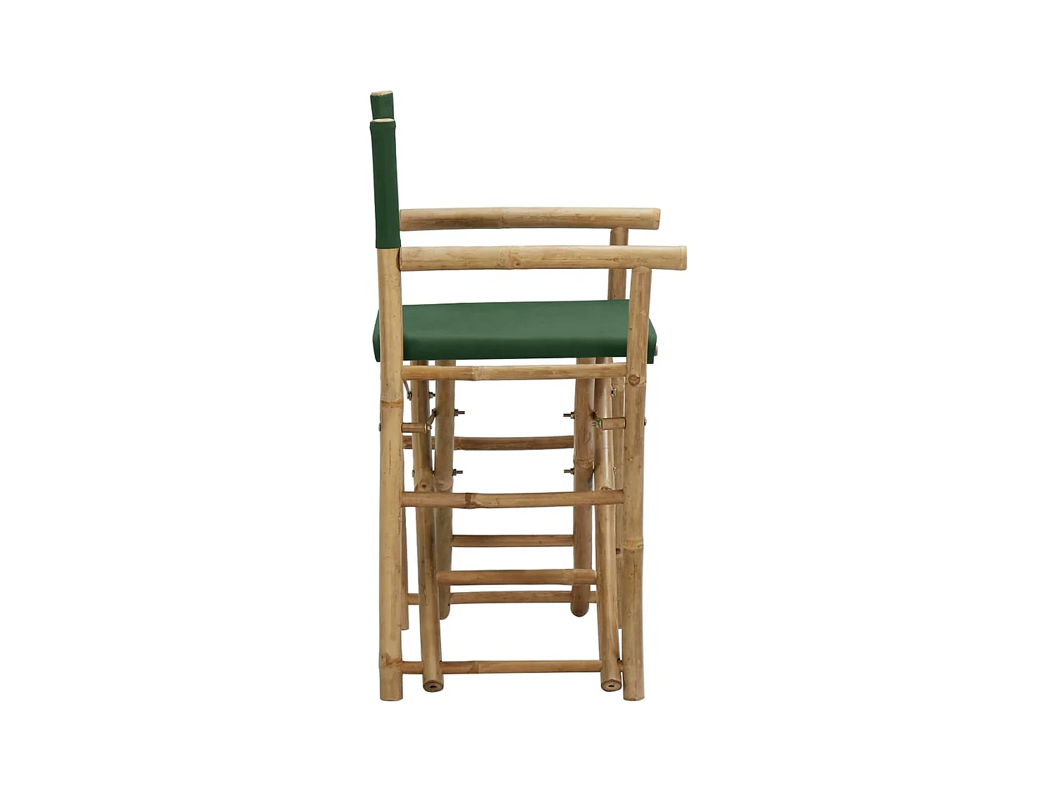 Klappbare Regiestühle, 2er-Set, grüner Bambus und Stoff