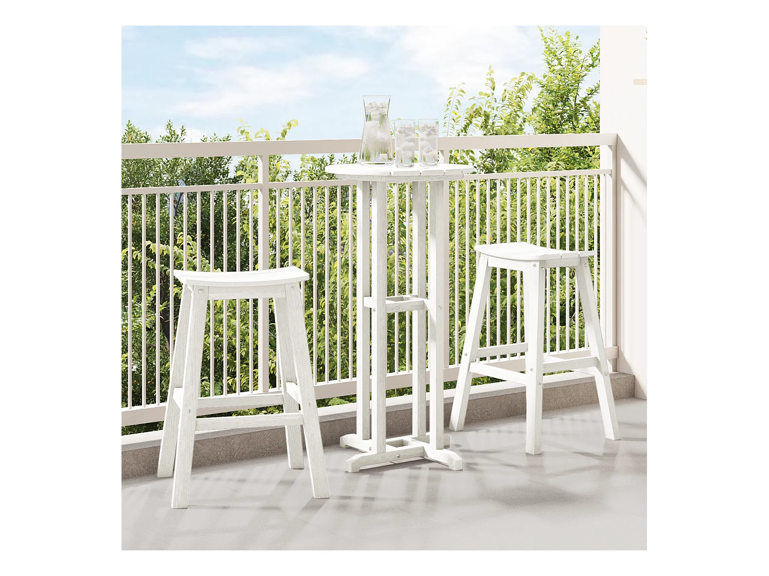 Sgabelli da bar 2 pezzi in HDPE bianco