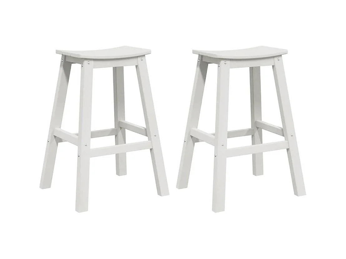 Sgabelli da bar 2 pezzi in HDPE bianco