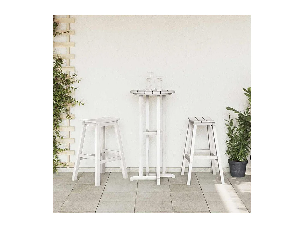 Sgabelli da bar 2 pezzi in HDPE bianco