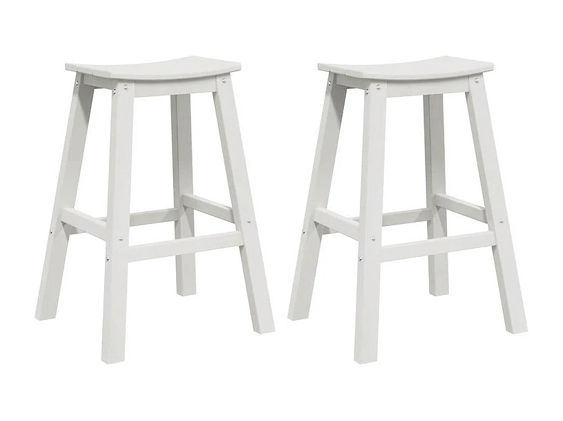 Barhocker 2 Stk. Weiß HDPE