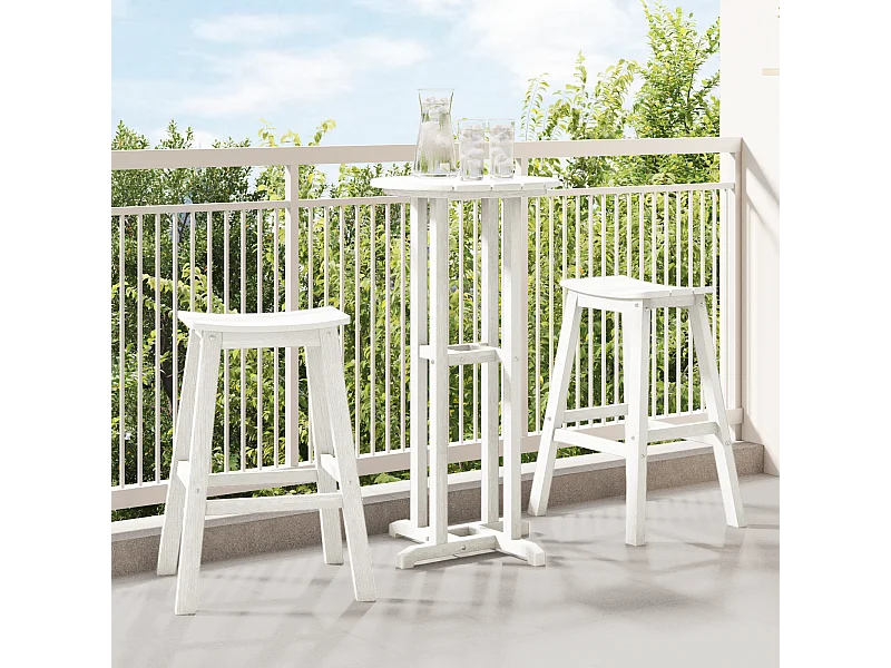 Barhocker 2 Stk. Weiß HDPE