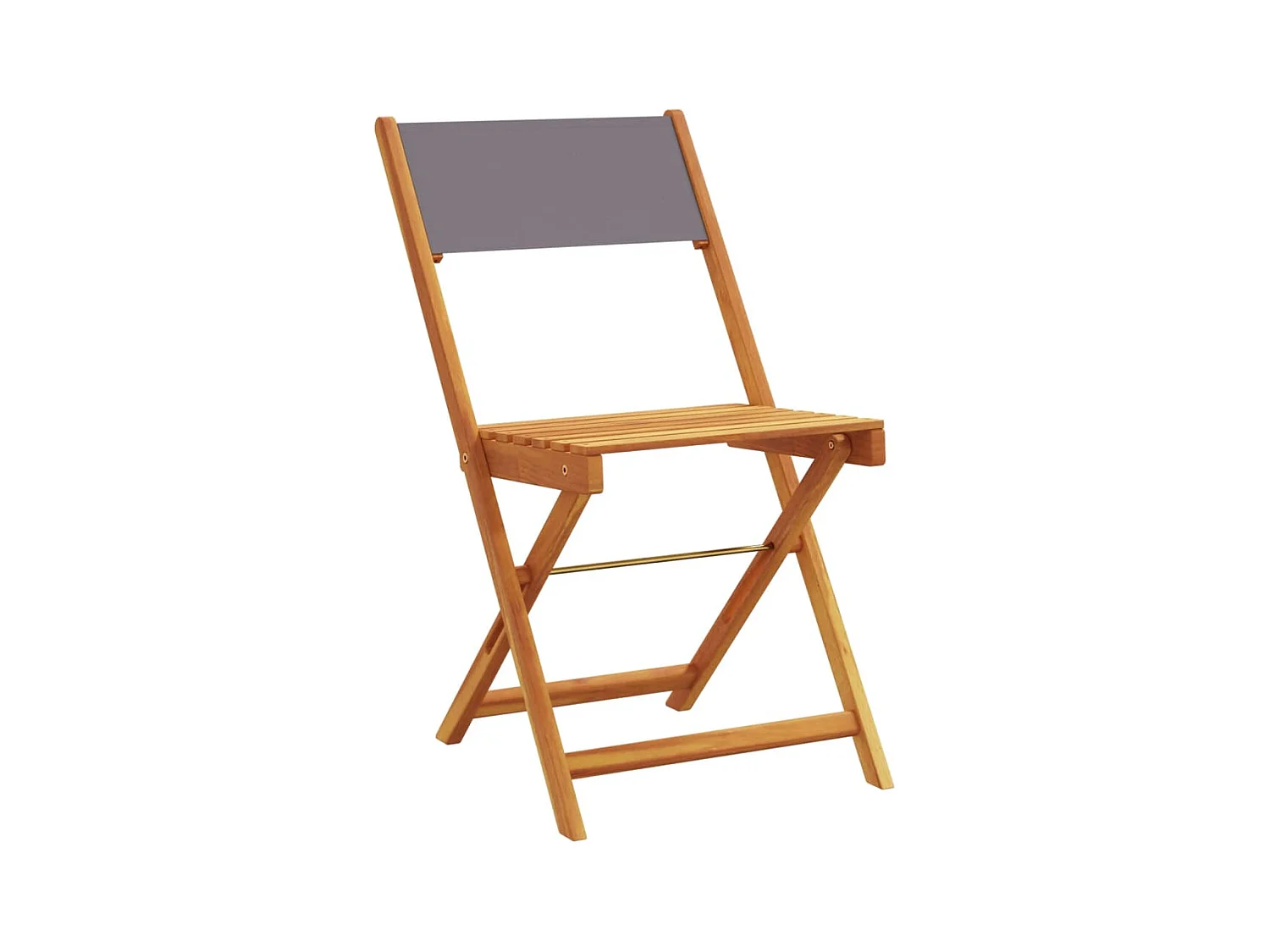 Set di 2 sedie da bistrot in antracite, legno massello di acacia e tessuto