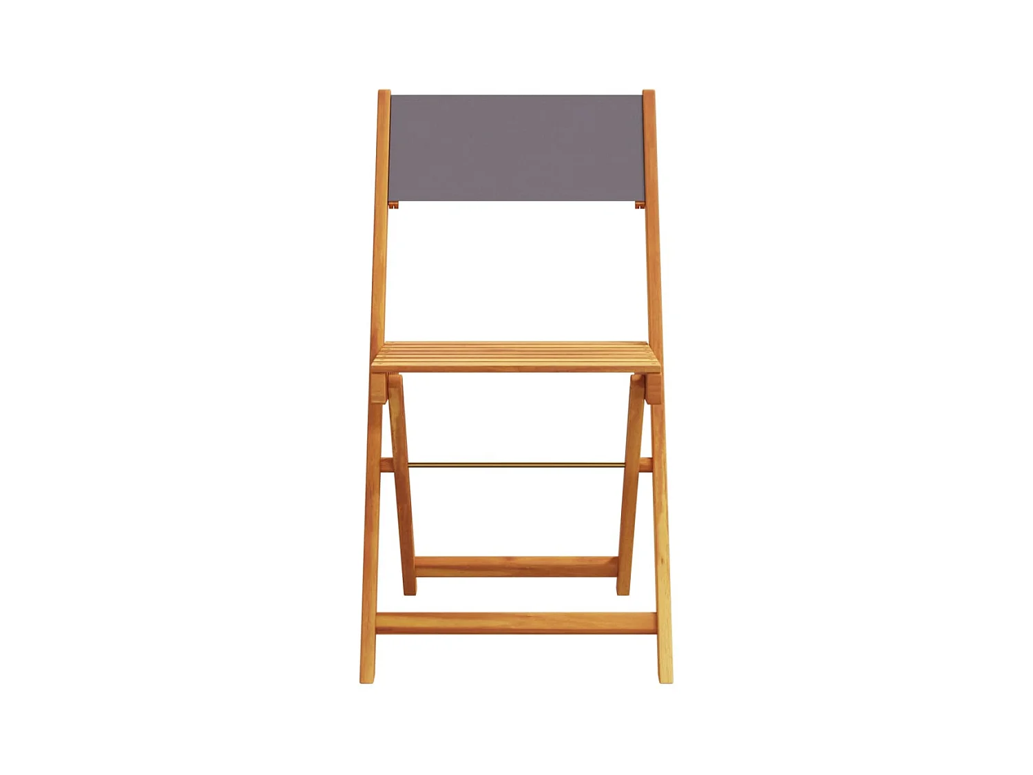 Set di 2 sedie da bistrot in antracite, legno massello di acacia e tessuto