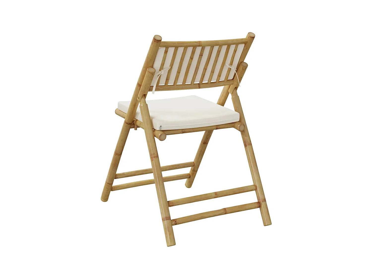 Chaises de bistro pliantes lot de 2 et coussins blanc crème