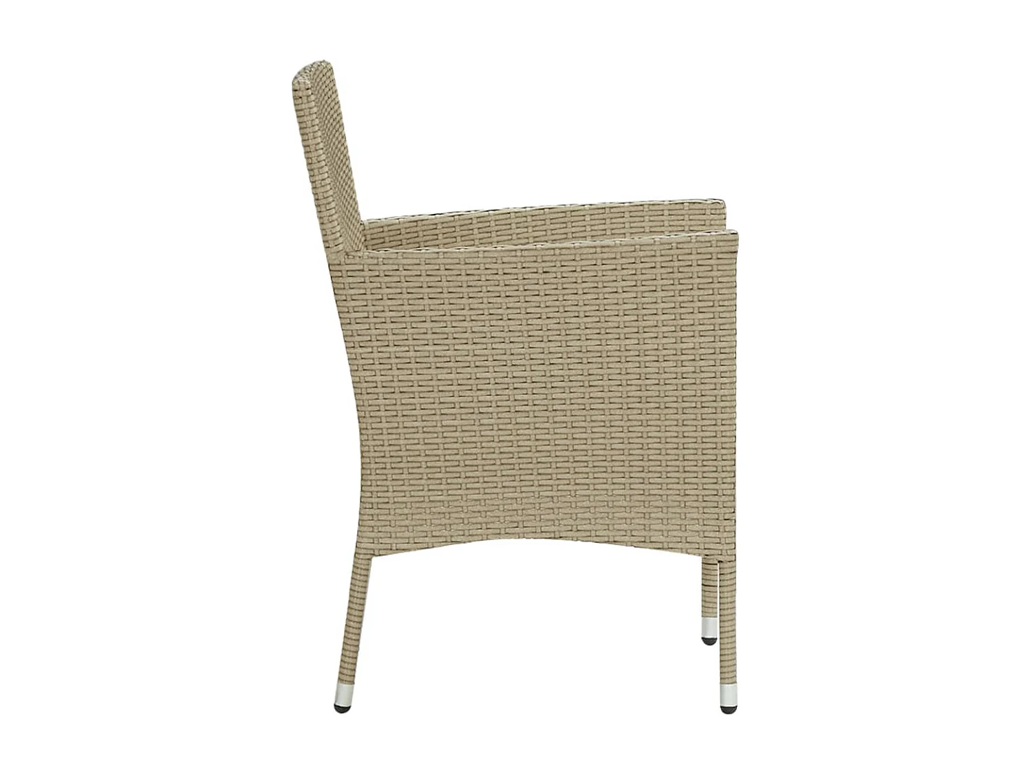 Juego de 2 sillas de comedor de jardín de resina tejida beige