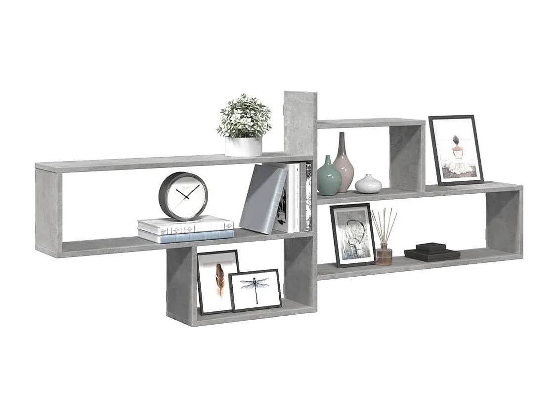 Estante de pared de hormigón gris 167,5x18x68 cm madera de ingeniería