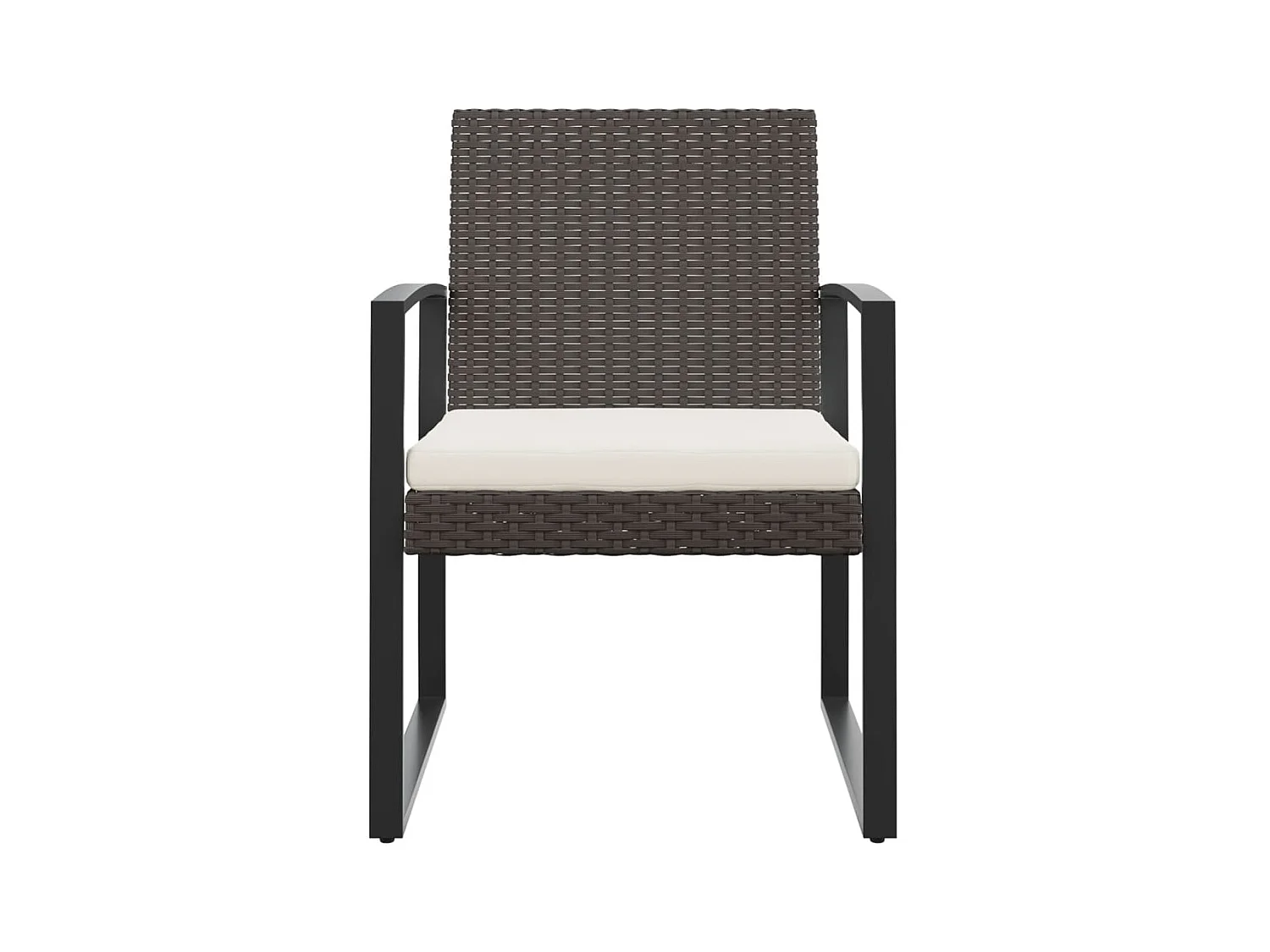 Tuinstoelen set van 2 zwarte PP rotan