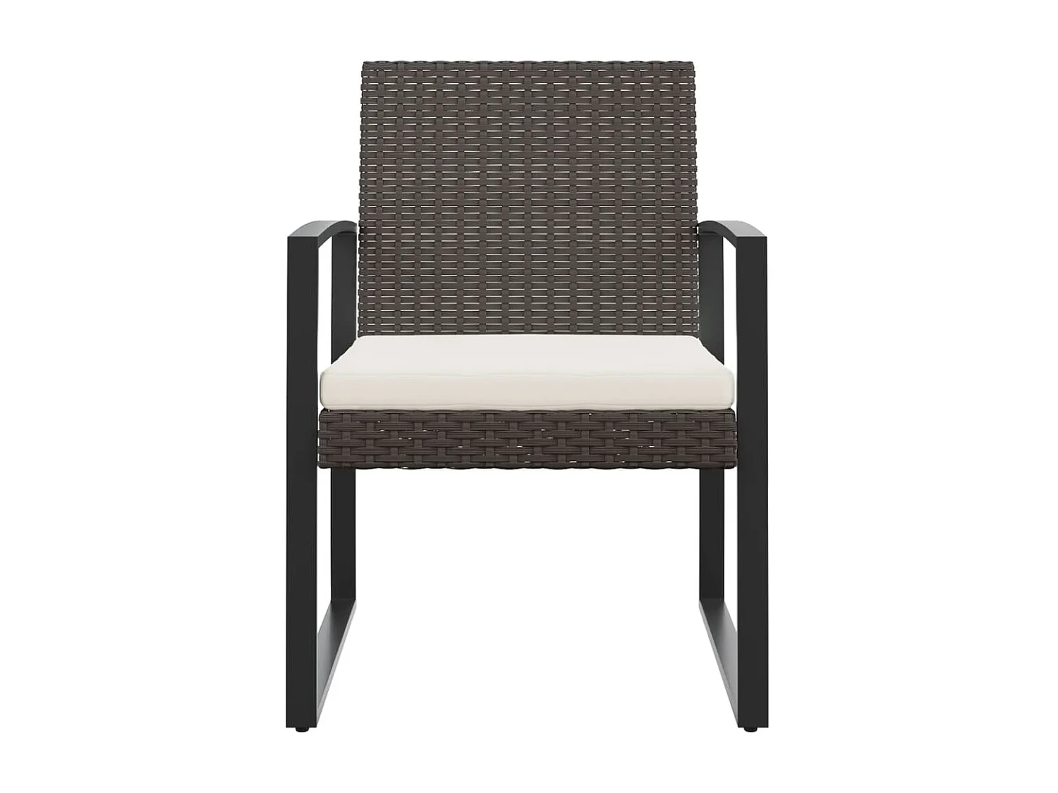 Chaises à manger de jardin lot de 2 noir rotin PP